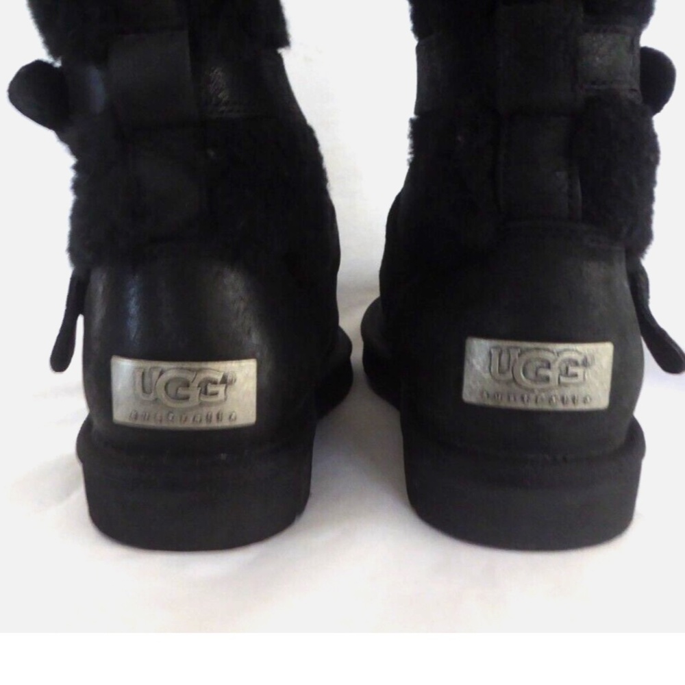 🎈FINAL SALE UGG Becket Black Distressed Leather Boots NEW * - Picture 9 of 16